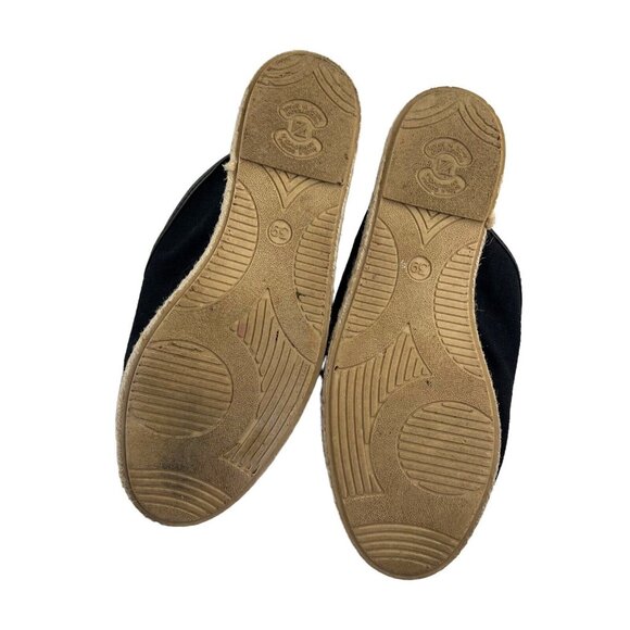 Saks fifth avenue Slip On Canvas Women's size 39 Black Espadrille Flat size 8 US - Picture 4 of 4